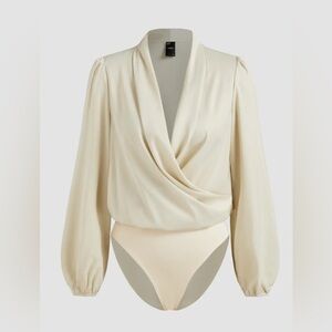 Cider Beige  Drape Bodysuit NWT